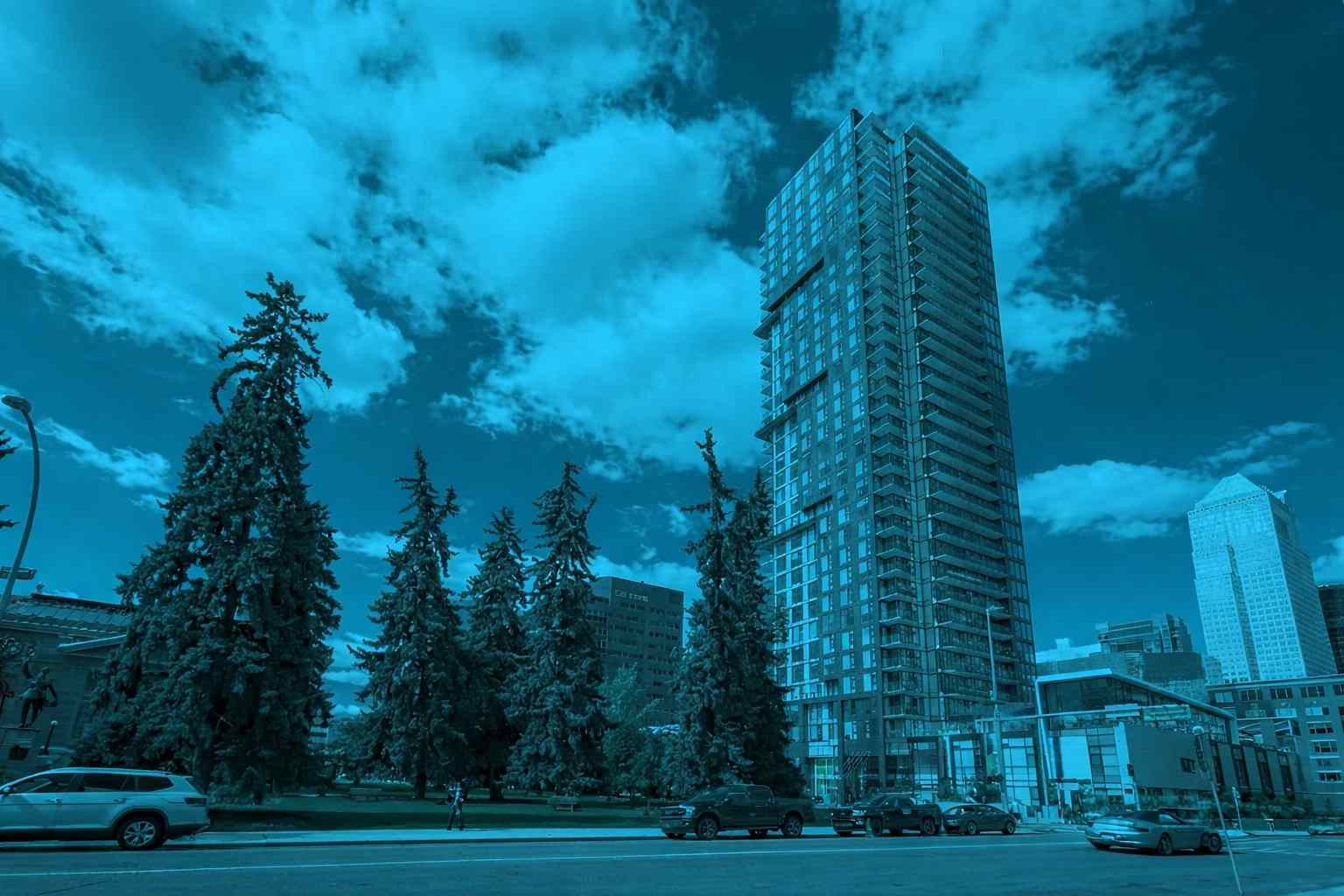 High-rise condominium tower representing condo emergency procedures and resident safety planning in an urban residential community.