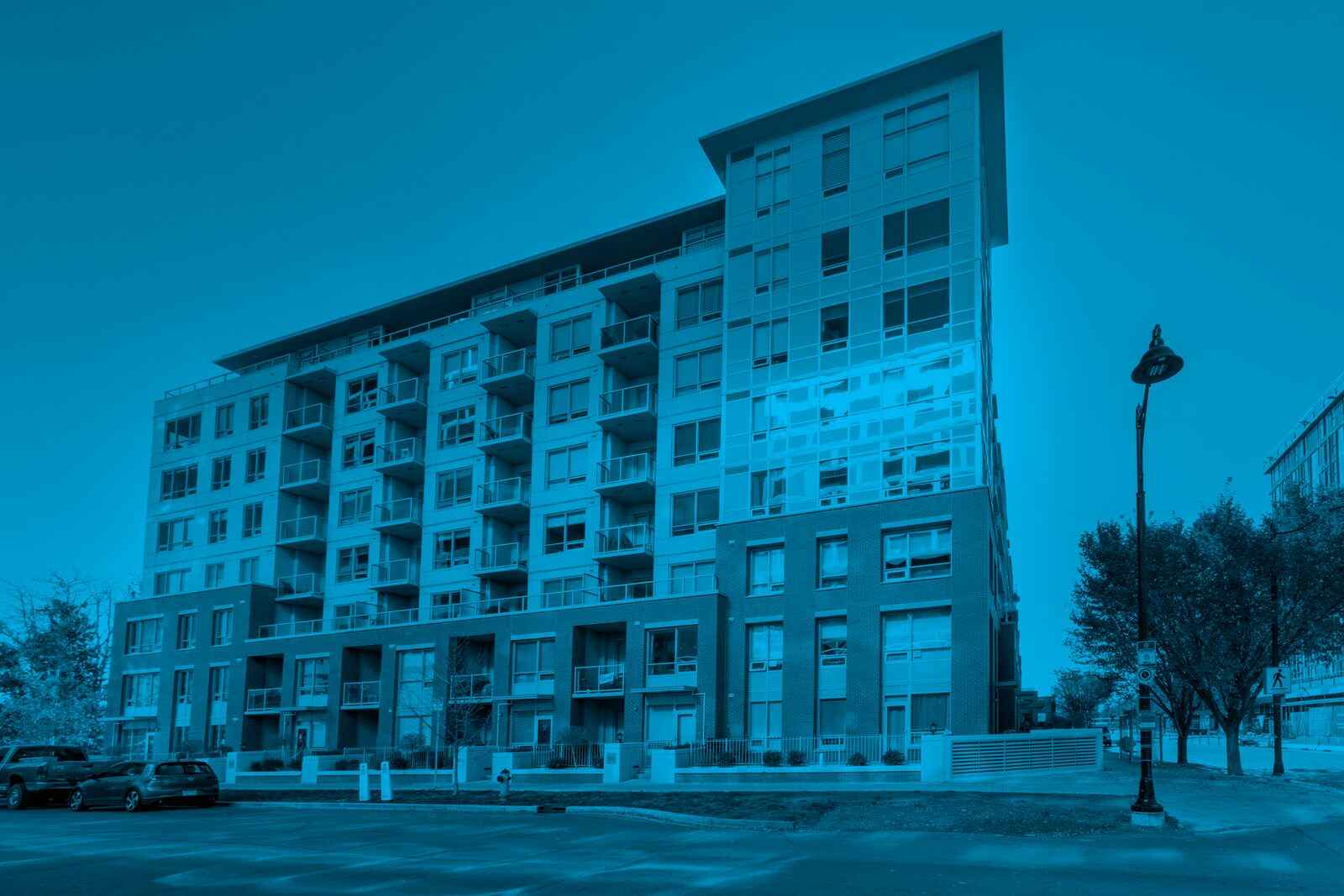 Modern condominium building benefiting from professional condo renovation management to coordinate building upgrades and long-term property improvements.